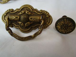Vintage Pressed Brass Drawer Pulls Knobs Vintage Single Screw