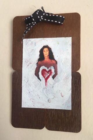 Vintage Cher Framed Painting Nazzaro Art Heart Love Rare One Of A Kind
