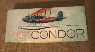 Vintage Rare 1957 Ideal Toy Itc Curtiss Condor Airplane Plastic Model Kit