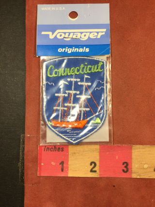 Vtg Voyager Brand In Package Connecticut Maritime Ship Patch 73c4