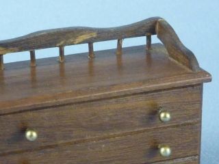 VTG Dollhouse Miniature Hope Chest Trunk / Bench Seat Wood Furniture 5