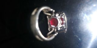 VINTAGE STERLING SILVER 925 NATURAL OLD RUBY RING SZ 7 5
