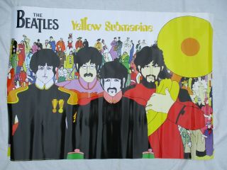 The Beatles,  35 " X 25 " Vintage Gb Color Poster,  Sheffield England,  Vg