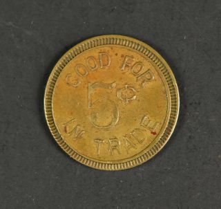 Vintage Biggs Air Force Base Texas Good For 5 Cents Brass Trade Token Coin 2