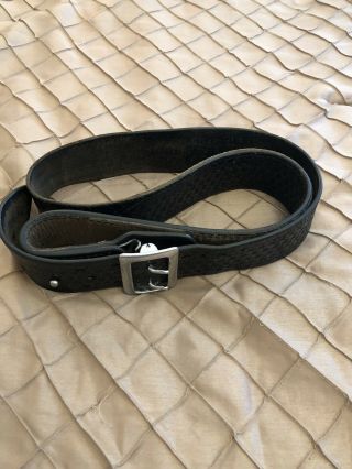 Vintage Safety Speed Black Basket Weave Leather Police Duty Belt,  Size 46
