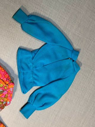 Vintage Barbie 1970 Mod Mood Matchers Turquoise Shirt,  Dress,  Palazzo Pants,  Wow 5