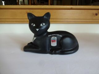 Vintage 1981 Union Carbide Eveready Battery Black Cat Bank Halloween Decor