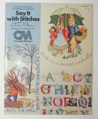2 Erica Wilson Crewel Embroidery Needlework Design Books Animals Letters Vintage 2