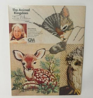 2 Erica Wilson Crewel Embroidery Needlework Design Books Animals Letters Vintage 5