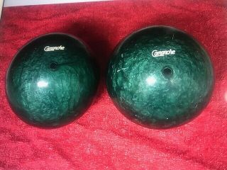 Comanche Duck Pin Bowling Balls - Vintage Duckpin Bowling Balls - Emerald Green