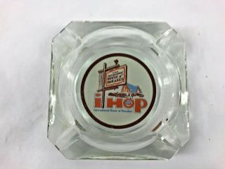Vintage Ihop International House Of Pancakes Square Glass Ashtray 3.  5 " X 3.  5 "