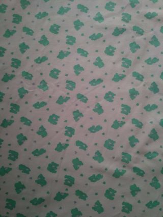 Vintage 80s Pastel Green Teddy Bear Fairy Kei Spank Fabric Panel X1 Cute