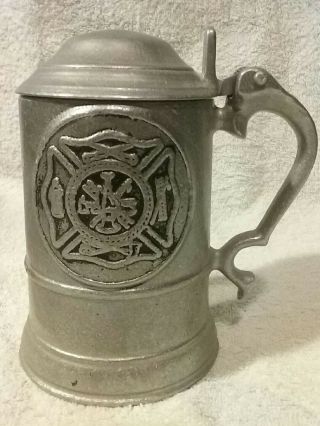 Pewter Firemen Mug Vintage
