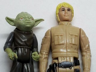 Vintage Star Wars Luke Bespin And Yoda - Marks On Feet