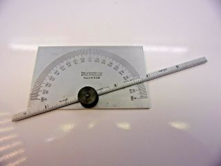 Vintage Starrett C493b Protractor With Integrated 610n Ruler Nr