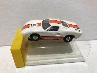 Vintage Aurora Thunderjet 500 Ford Gt 1960’s Slot Car 5 Ho Scale White/orange