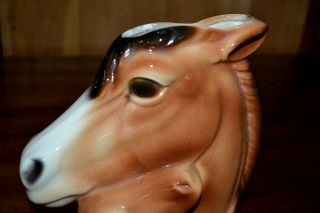 Vintage ROYAL COPELY Horse Head VASE With Foal/Colt Ceramic Pottery INV 819 - 3 2