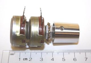 Vintage Ohmite Ab 0.  25 Meg / 250k Ohm Dual Potentiometer & Knob