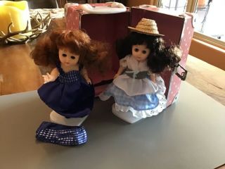 Vintage Vogue Ginny Dolls With Stands And Case