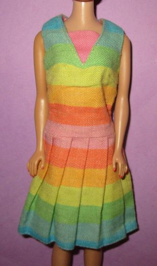 Barbie Vintage 1960s Fashion Fun And N Games Rainbow Dress Outfit 1619