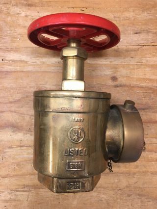 Vintage Giacomini Brass 2 - 1/2” Fire Hose Valve A56 / 618r / 300 Ul Made In Italy