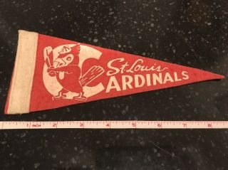 Vintage Late 50s/early 60s St.  Louis Cardinals Mini Felt Pennant