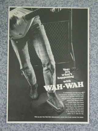Vintage 1967 Vox Guitars Amplifiers Wah Wah Pedal Advertisement