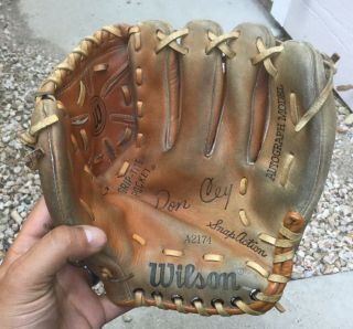 Vintage Wilson Baseball Glove A2174 La Dodgers Ron Cey Rht Autograph Model Mitt