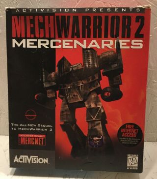 Vintage 1996 Mechwarrior 2 Mercenaries Big Box Pc Game Dos Windows 95 Mech Cd