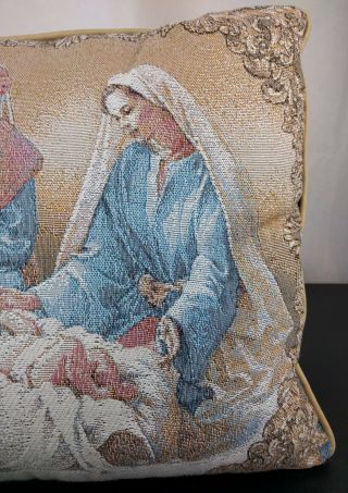 VTG Religious Pillow Jesus Mary Joseph Catholic Christian Christmas Tapestry God 5