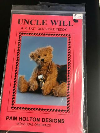 Pam Holton Designs - Vintage Teddy Bear Sewing Pattern - 6.  5 " Uncle Will