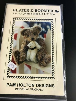 Pam Holton Designs Vintage Teddy Bear Sewing Pattern - 9.  5 " Bear And 2.  5 " Dog