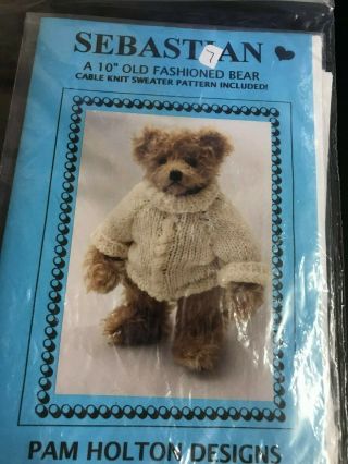Pam Holton Designs Vintage Teddy Bear Pattern For 10 " Tall Sebastian,  Sweater