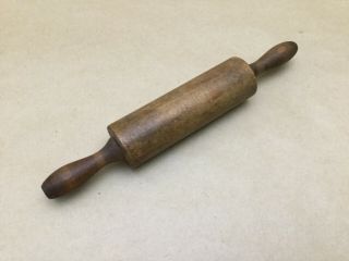 Vintage Collectible Wood Rolling Pin With Revolving Handles 8 " Long