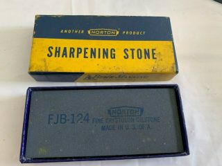 Vintage Norton Behr - Manning Fjb 124 Crystolon Bench Stone Iob