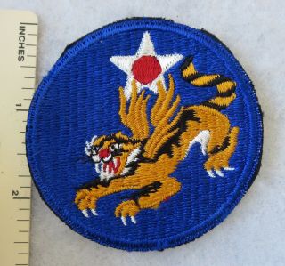 Ww2 Vintage 14th Us Army Air Force Flying Tigers Patch Cut Edge