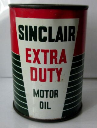 Vintage Sinclair Extra Duty Motor Oil Tin Can Bank