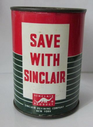 vintage Sinclair Extra Duty Motor Oil tin can bank 2