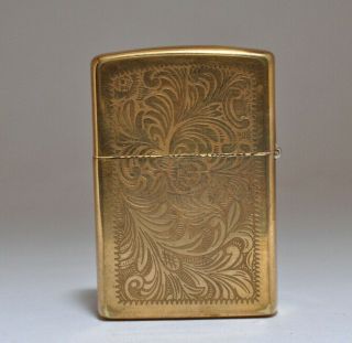 Vintage Art Nouvea Design Gold Tone Zippo Lighter F V11