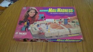 Vintage 1989 Electronic Mall Madness Board Game For Partsand Display
