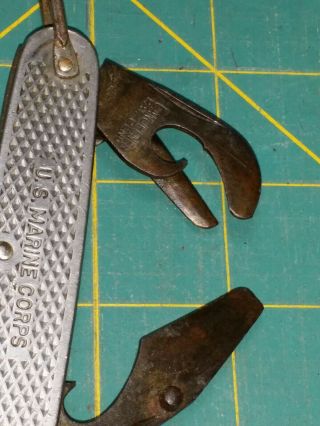 Vintage Early U.  S.  Marine Corps Military Folding Pocket Knife Patent Pend