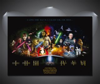Star Wars Cast Vintage Movie Poster - A0,  A1,  A2,  A3,  A4 Sizes