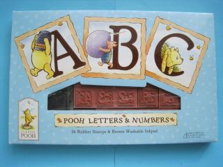 Winnie The Pooh Letters & Numbers Foam Rubber Stamps Disney Vintage Classic Abc