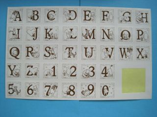 WINNIE the POOH LETTERS & NUMBERS Foam Rubber Stamps DISNEY Vintage Classic ABC 4
