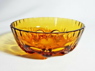 Stunning Vintage Retro Amber Glass Nut Sweet Bowl Plate Dish Candy Serving Small