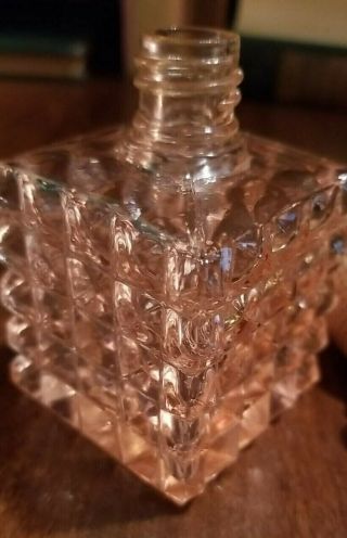 Vintage Pink Depression Glass Vanity Perfume Bottle With Atomizer