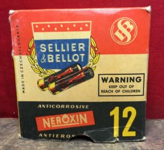 Sellier & Bellot 12 Gauge Anticorrosive Neroxin Shotgun Shell Box Czechoslovakia