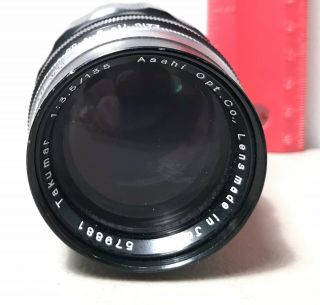 Vintage 1:3.  5/135mm Asahi Takumar Pentax F3.  5 Slr Camera Lens