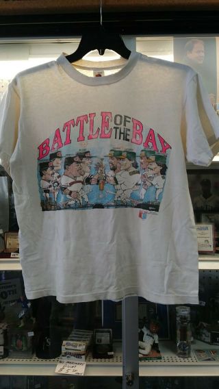 Vintage 1989 Battle Of The Bay T - Shirt W Canseco Parker Clark Mitchell Size L