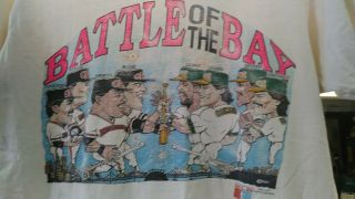 Vintage 1989 Battle of the Bay T - shirt w Canseco Parker Clark Mitchell Size L 3